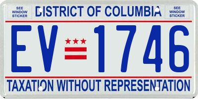 DC license plate EV1746