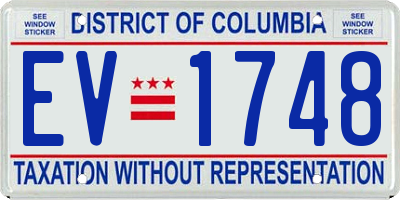 DC license plate EV1748