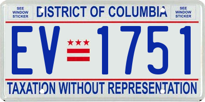 DC license plate EV1751
