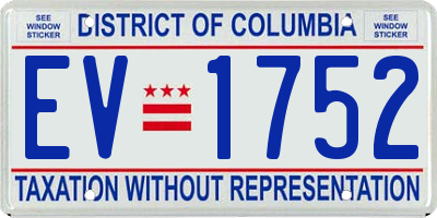 DC license plate EV1752