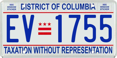 DC license plate EV1755