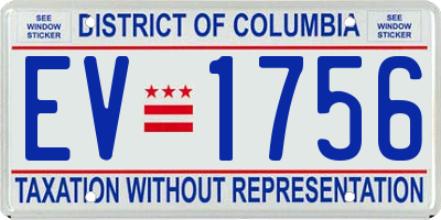 DC license plate EV1756