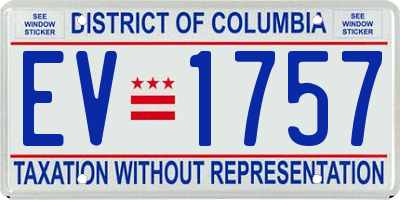 DC license plate EV1757