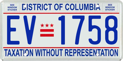 DC license plate EV1758