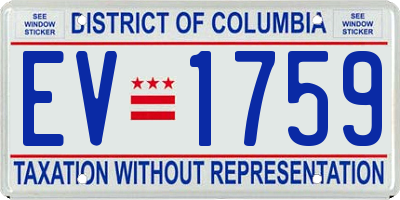 DC license plate EV1759