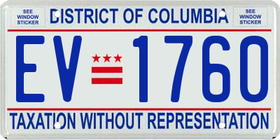 DC license plate EV1760