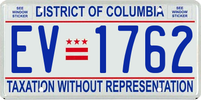 DC license plate EV1762