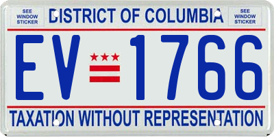 DC license plate EV1766