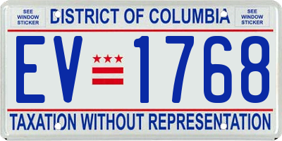 DC license plate EV1768