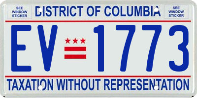 DC license plate EV1773