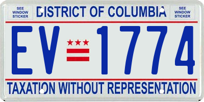 DC license plate EV1774