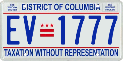DC license plate EV1777