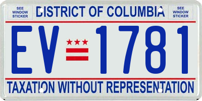 DC license plate EV1781