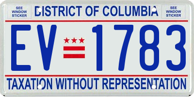 DC license plate EV1783