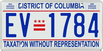 DC license plate EV1784