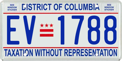 DC license plate EV1788