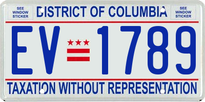 DC license plate EV1789