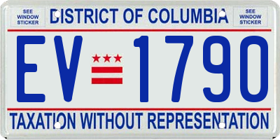 DC license plate EV1790