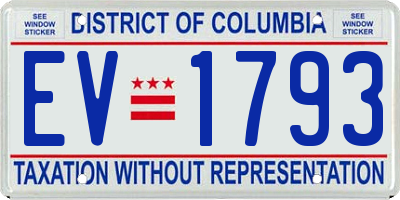 DC license plate EV1793