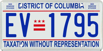 DC license plate EV1795