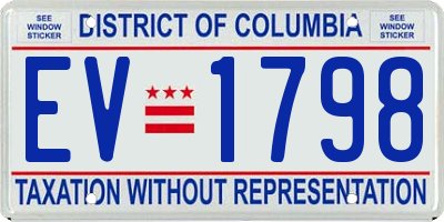DC license plate EV1798