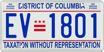 DC license plate EV1801