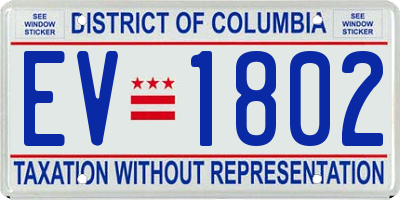 DC license plate EV1802
