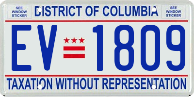 DC license plate EV1809