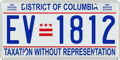 DC license plate EV1812