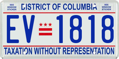 DC license plate EV1818