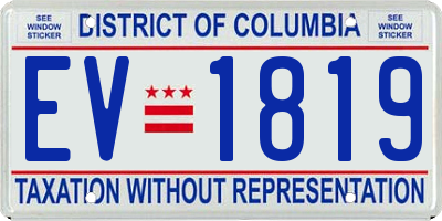 DC license plate EV1819