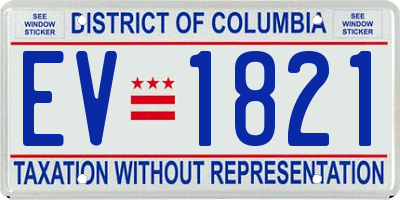 DC license plate EV1821