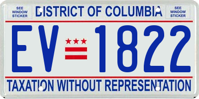 DC license plate EV1822