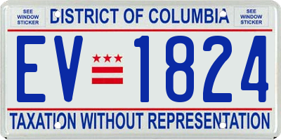 DC license plate EV1824