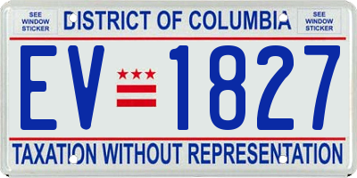 DC license plate EV1827