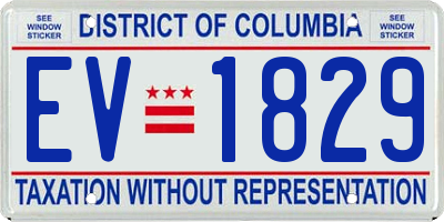 DC license plate EV1829