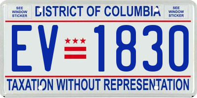 DC license plate EV1830