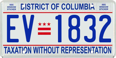 DC license plate EV1832