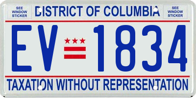 DC license plate EV1834