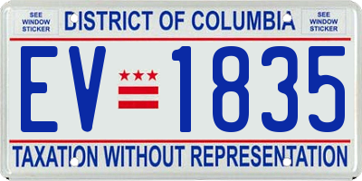 DC license plate EV1835