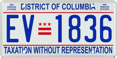 DC license plate EV1836