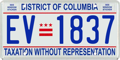 DC license plate EV1837