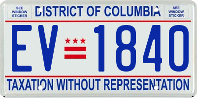 DC license plate EV1840