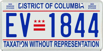 DC license plate EV1844