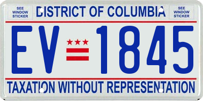 DC license plate EV1845