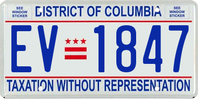 DC license plate EV1847