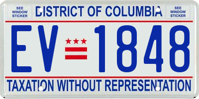 DC license plate EV1848