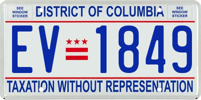 DC license plate EV1849