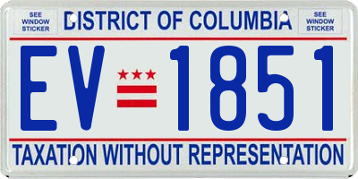 DC license plate EV1851