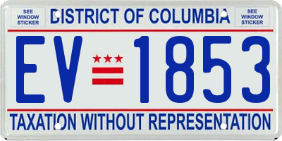 DC license plate EV1853